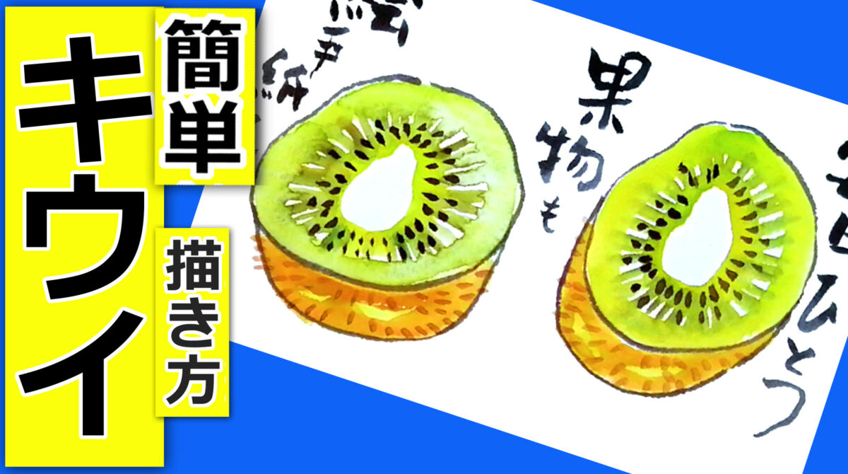 キウイの簡単な描き方 果物の絵手紙スケッチ 初心者 9月 10月 11月 12月 秋 冬 絵手紙教室くぼ田 キウイの簡単な描き方 果物の絵手紙スケッチ 初心者 9月 10月 11月 12月 秋 冬 絵手紙教室くぼ田